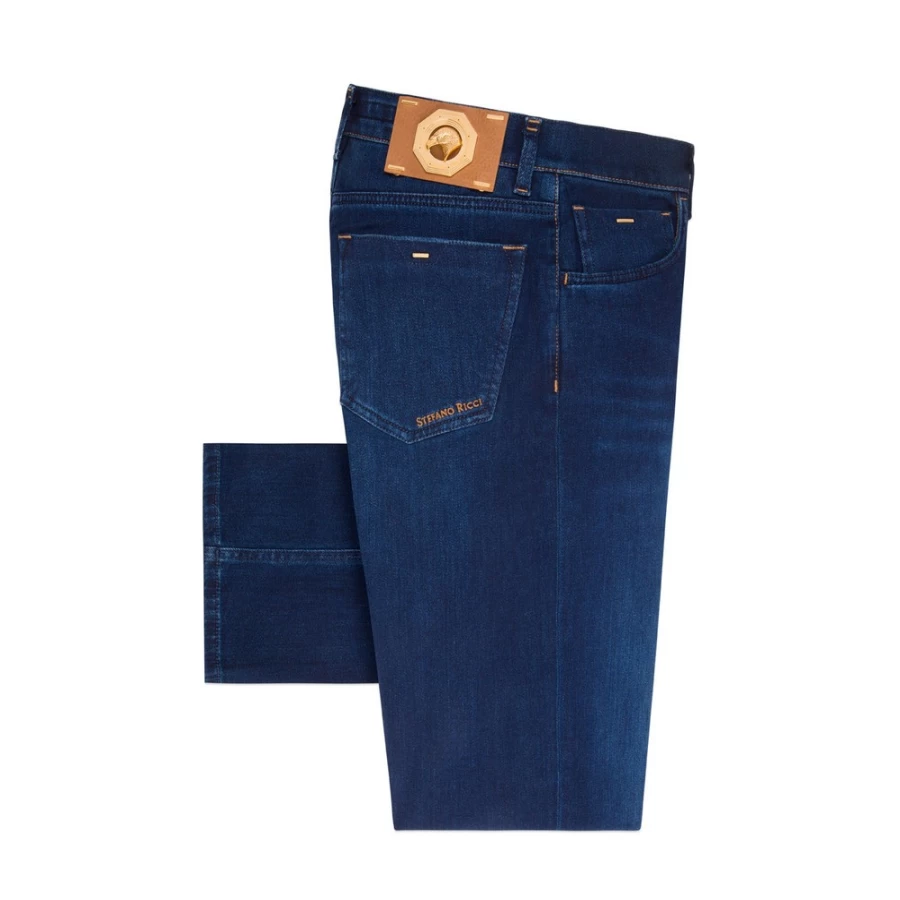 "Stefano Ricci Men's Premium Regular Fit Jeans for Classic Comfort"