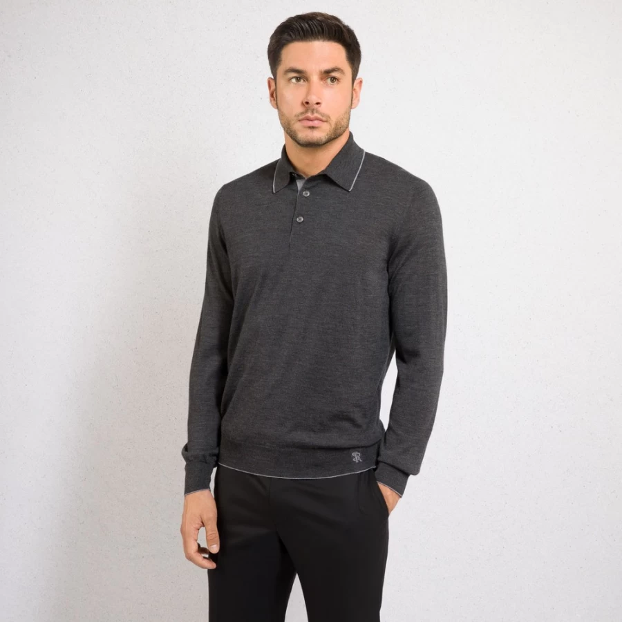 Stefano Ricci Men's Premium Three-Button Polo Shirt – Luxury Cotton Knit Top