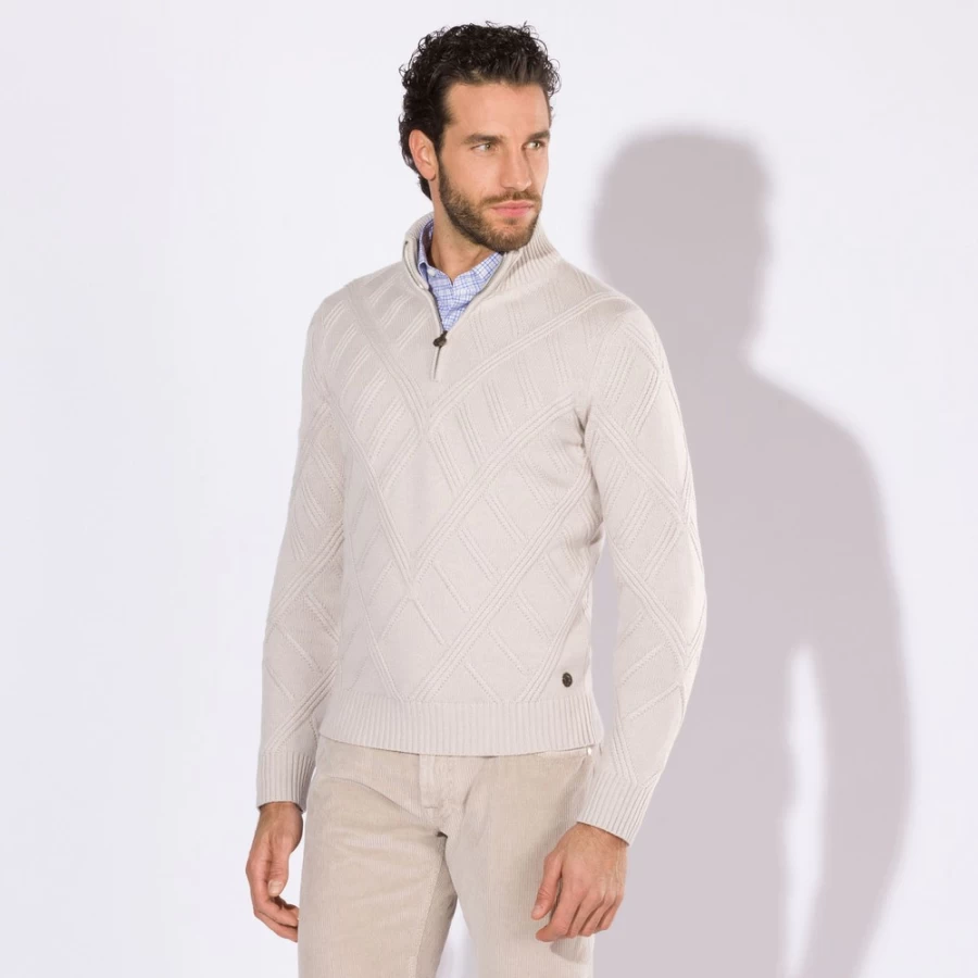Stefano Ricci Men's Zip Mockneck Sweater - Premium Luxury Knitwear for Stylish Comfort