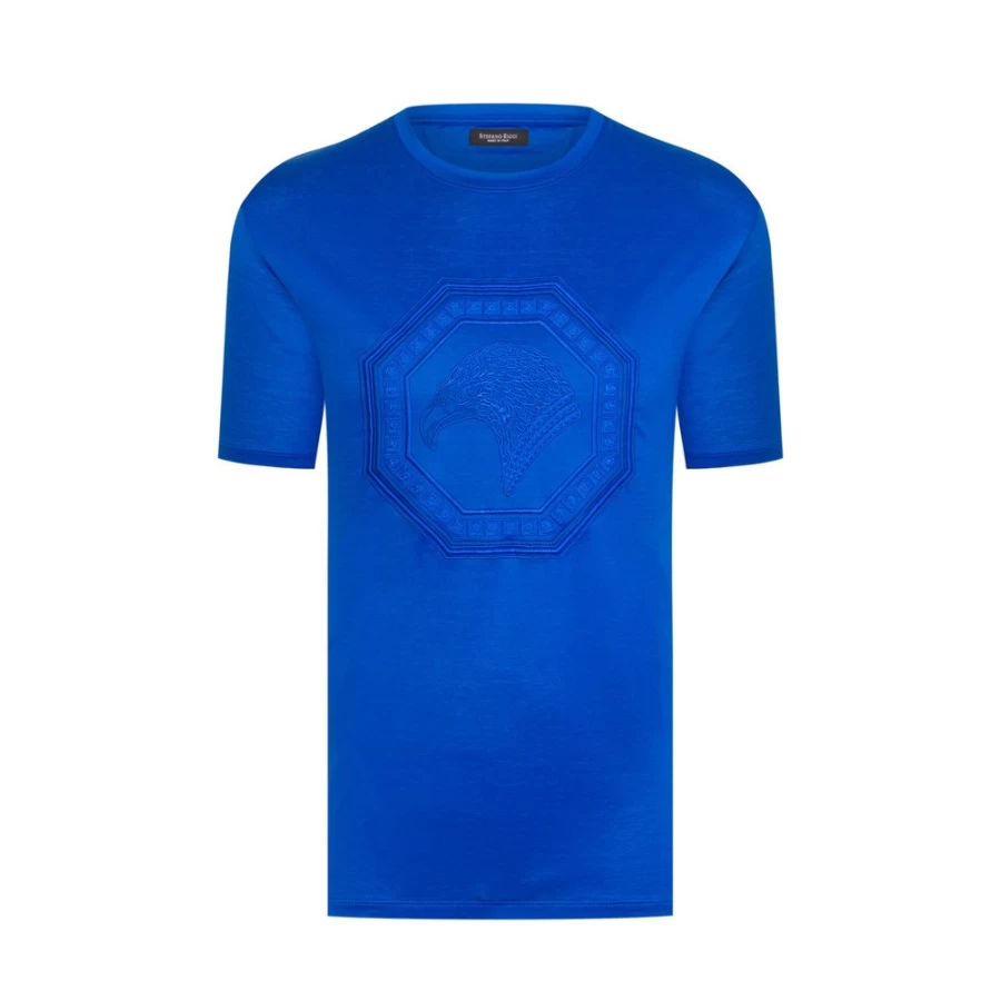 Stefano Ricci Men's Luxury Crewneck T-Shirt Premium Cotton Classic Fit