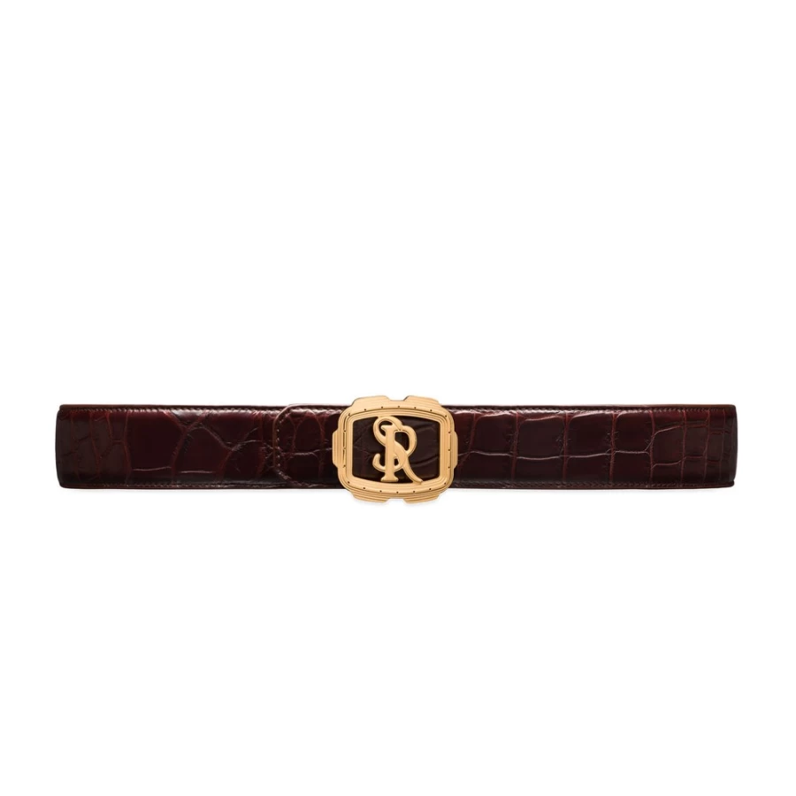 "Stefano Ricci M053 Genuine Matted Crocodile Leather Belt for Men – Luxury Designer Strap"