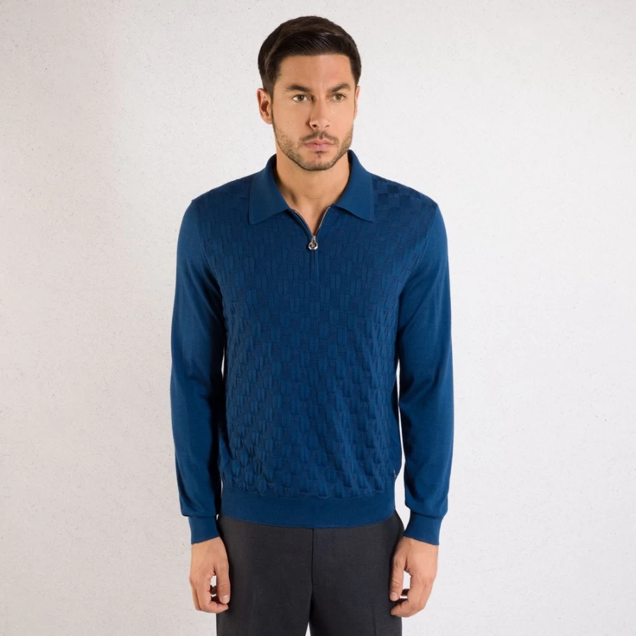 "Stefano Ricci Men's Premium Zip Polo Shirt - Stylish & Comfortable Fashion"