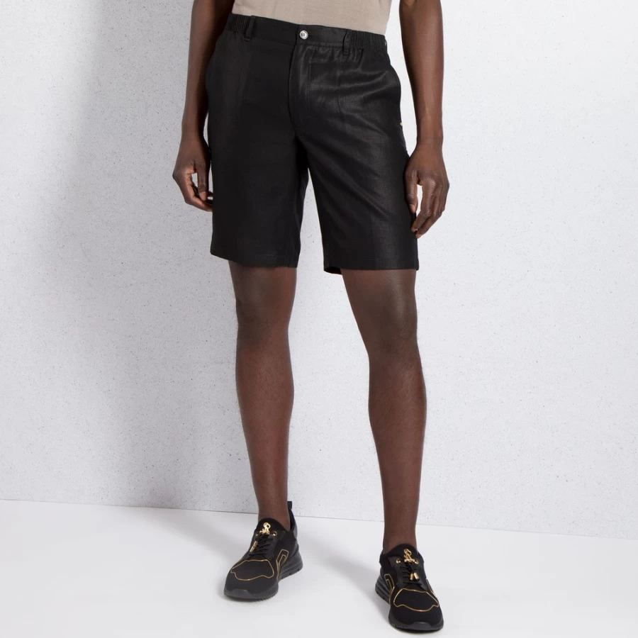 Stefano Ricci Men's Linen Bermuda Shorts in Color N999 | Premium Summer Shorts for Men