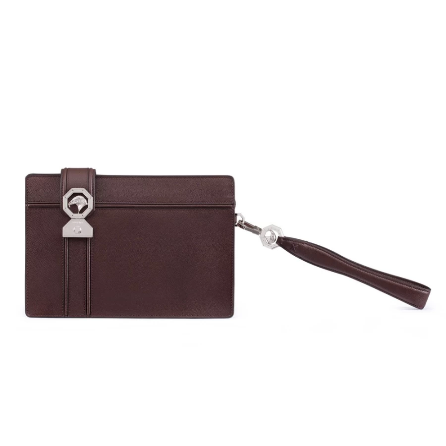 Stefano Ricci Handcrafted Calfskin Leather Travel Pouch for Men - Luxury Accessory