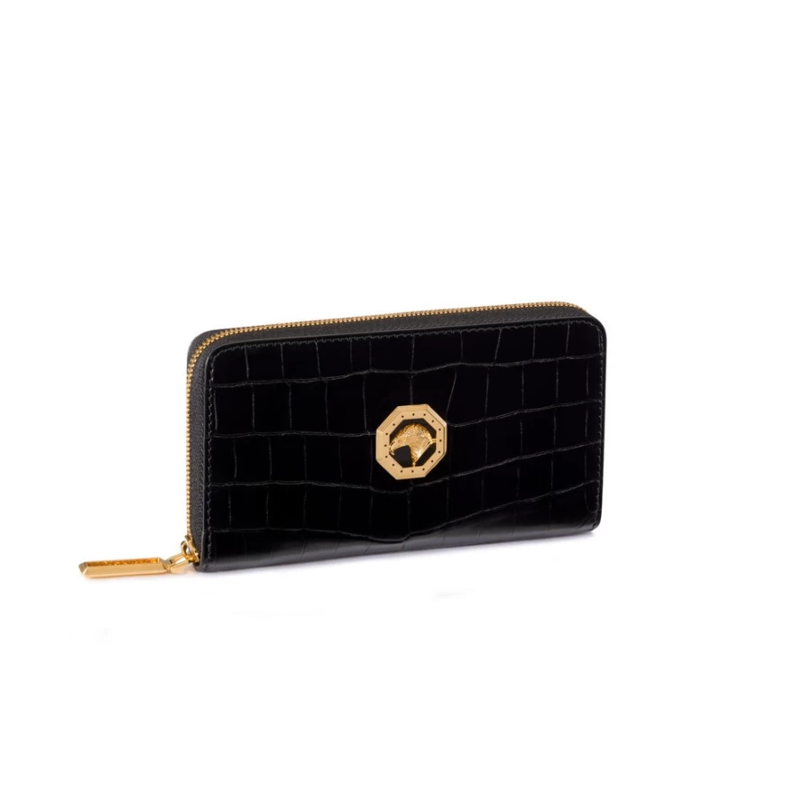 Stefano Ricci Luxury Matted Crocodile Leather Zip-Around Wallet for Men
