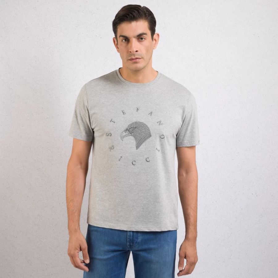 Stefano Ricci Men's Premium Crew Neck T-Shirt - Luxury Cotton Tee for Men