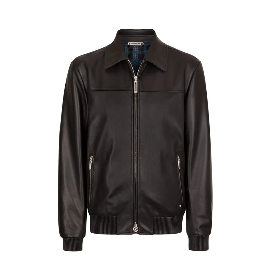 Stefano Ricci Men's Lambskin Leather Blouson Jacket – Premium Soft Lamb Skin Coat