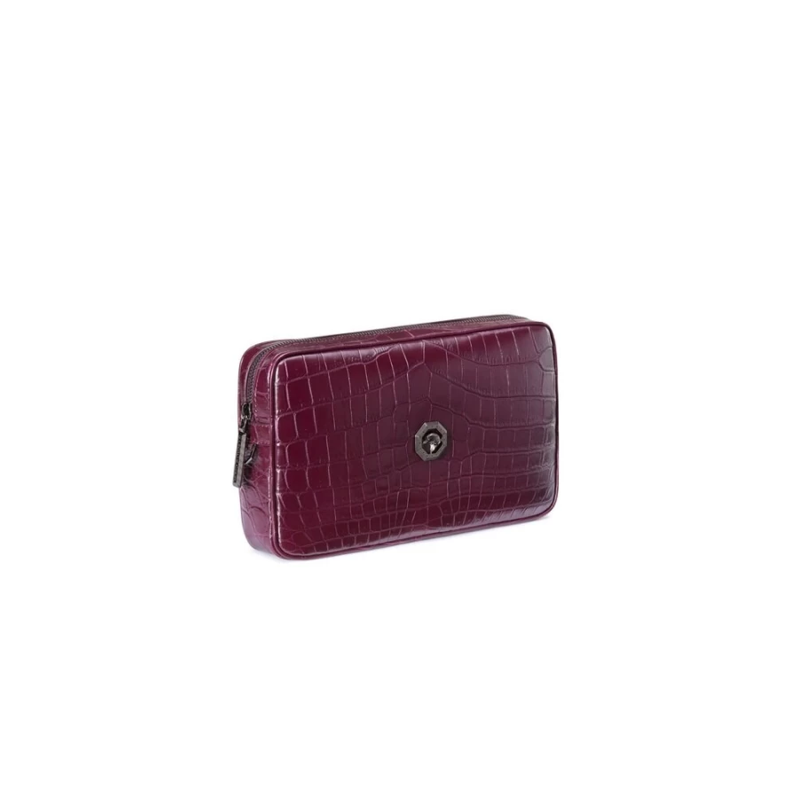 "Stefano Ricci Luxury Handmade Matte Crocodile Leather Toiletry Bag for Men"