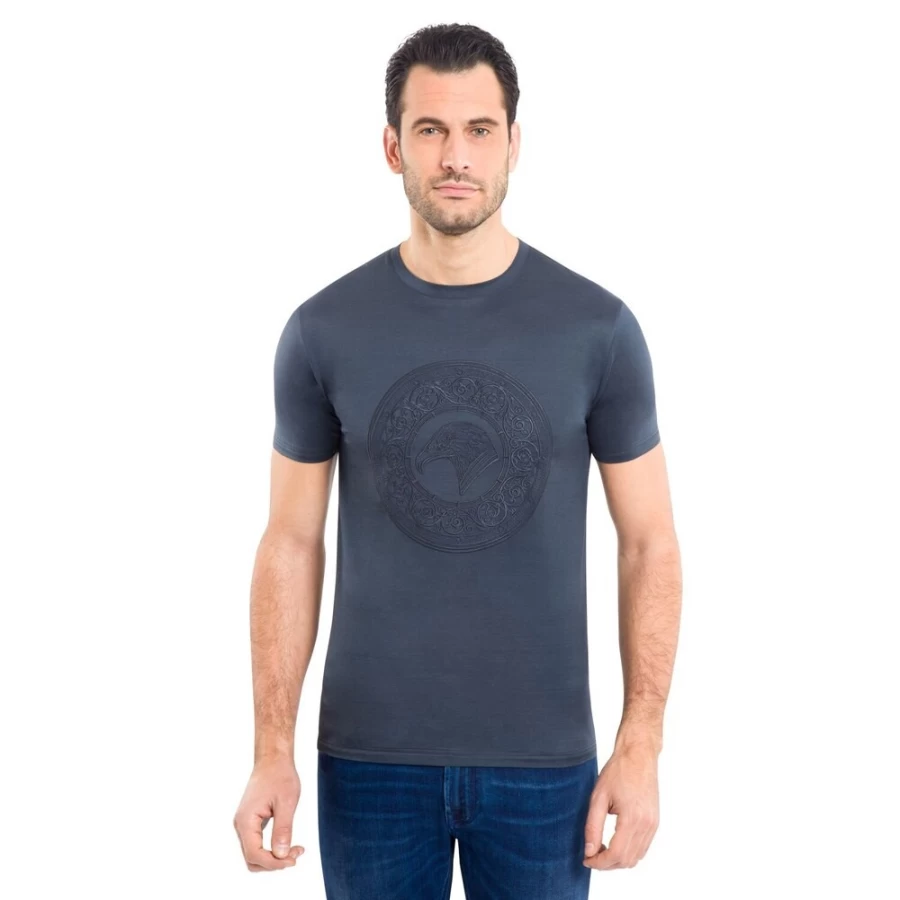 Stefano Ricci Men's Embroidered T-Shirt in Color G024 - Premium Luxury Cotton Tee
