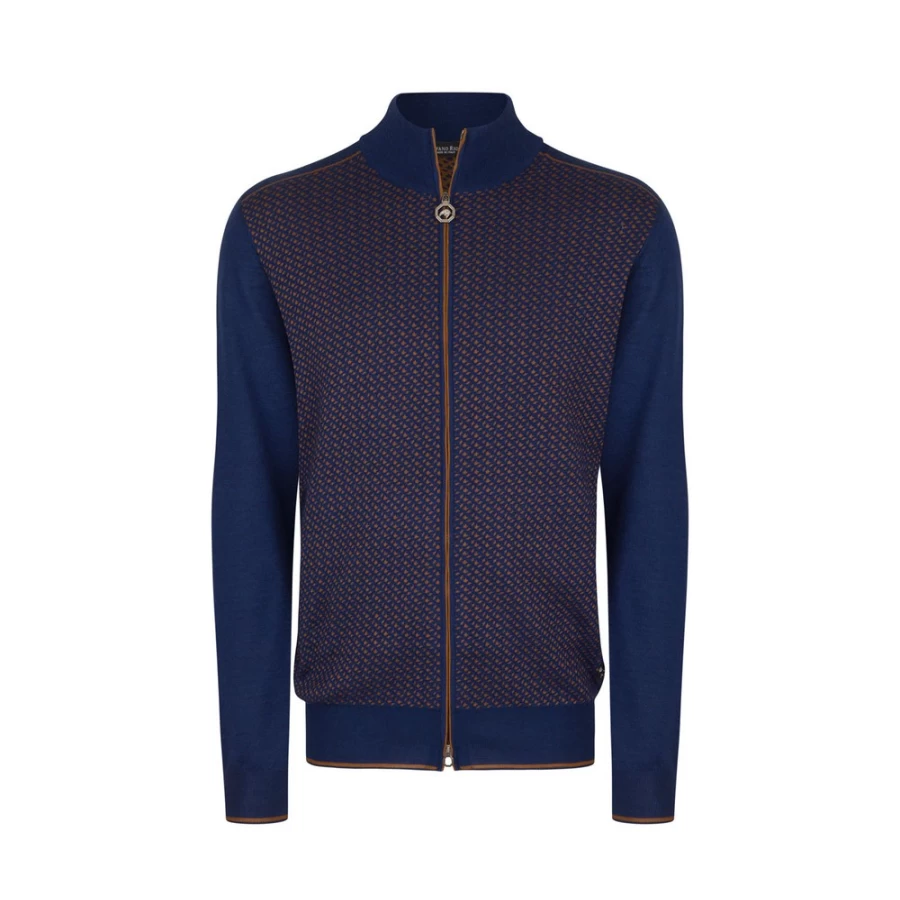 Stefano Ricci Men's Knit Mockneck Blouson - Premium Cotton Mock Neck Sweater