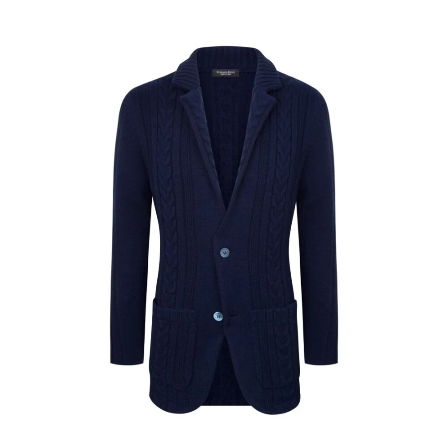 Stefano Ricci Men's Luxury Cable Knit Cardigan Sweater