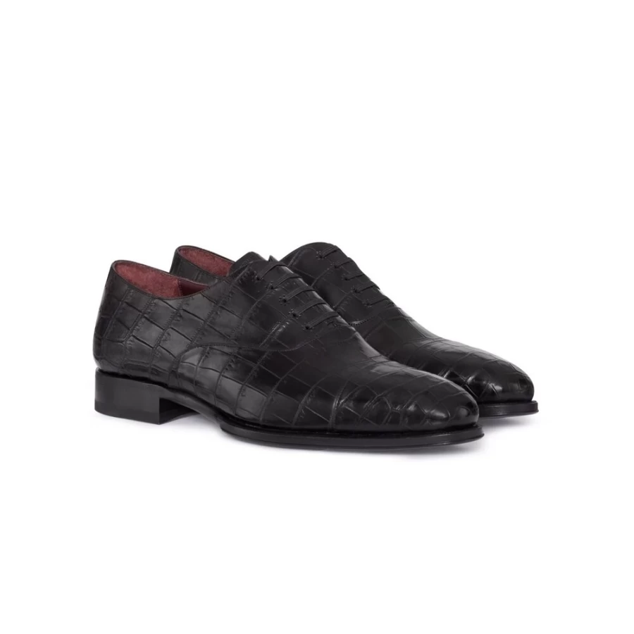 Stefano Ricci Matte Crocodile Leather Oxford Shoes in Brown N999 | Luxury Men's Dress Shoes