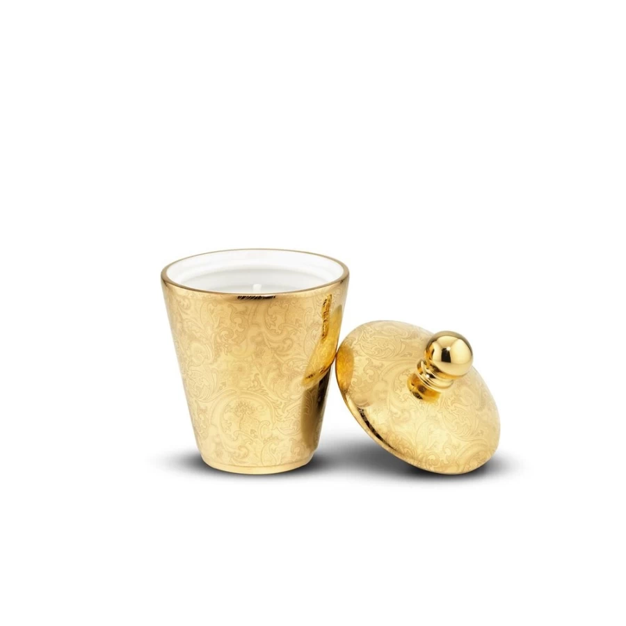 "Stefano Ricci Luxury Gold Paisley Scented Candle for Home Fragrance"