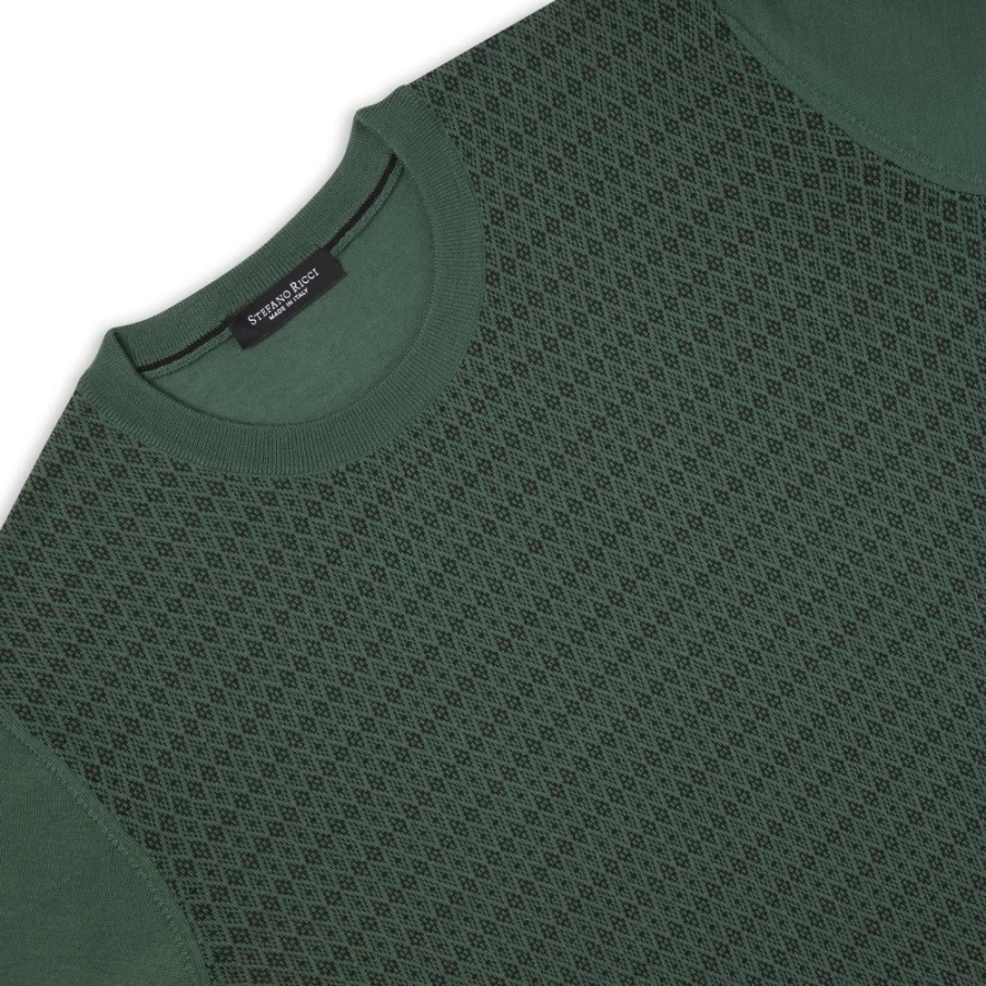 Stefano Ricci Men's Luxury Crew Neck Sweater - Premium Cotton Knitwear for Elegant Casual Wear