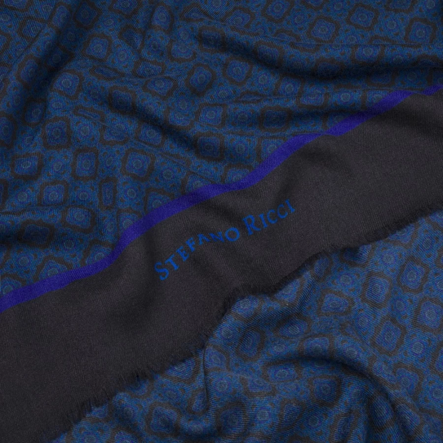 "Stefano Ricci Luxury Cashmere Scarf in Navy – Premium Soft Winter Accessory"