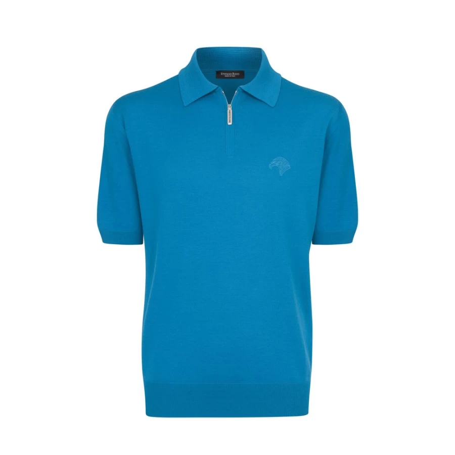 "Stefano Ricci Men's Zip Polo Shirt in Color F23345_513 | Premium Luxury Fashion"