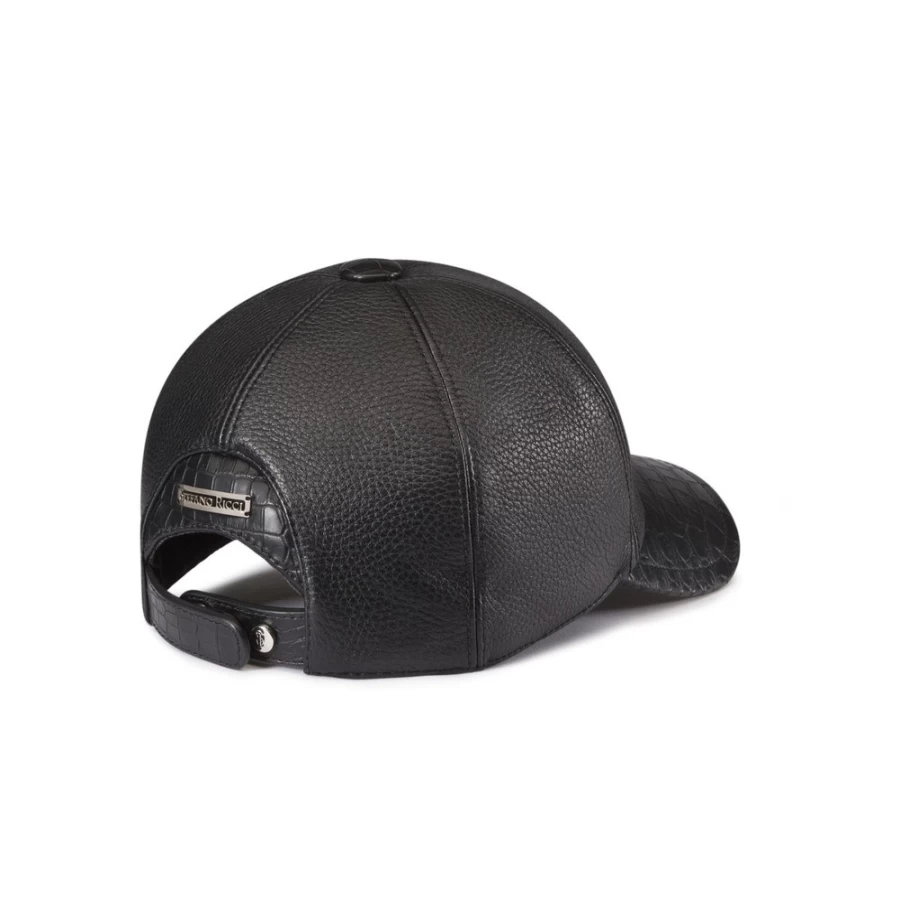 "Stefano Ricci Luxury Deerskin & Crocodile Leather Baseball Cap in N999 Brown"
