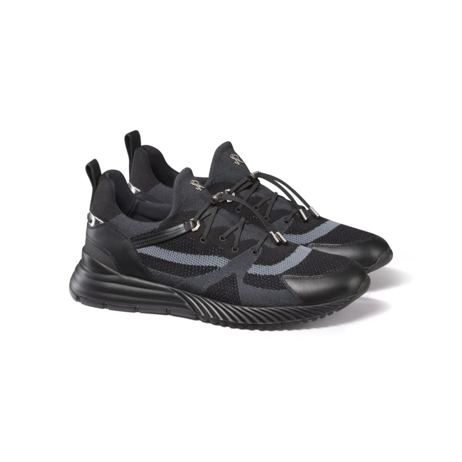 Stefano Ricci Men's Ng04 Technical Fabric and Calfskin Leather Sneakers for Luxury Comfort