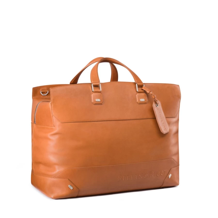 "Stefano Ricci Luxury Calfskin Leather Duffle Bag for Men - Premium Travel Duffel"
