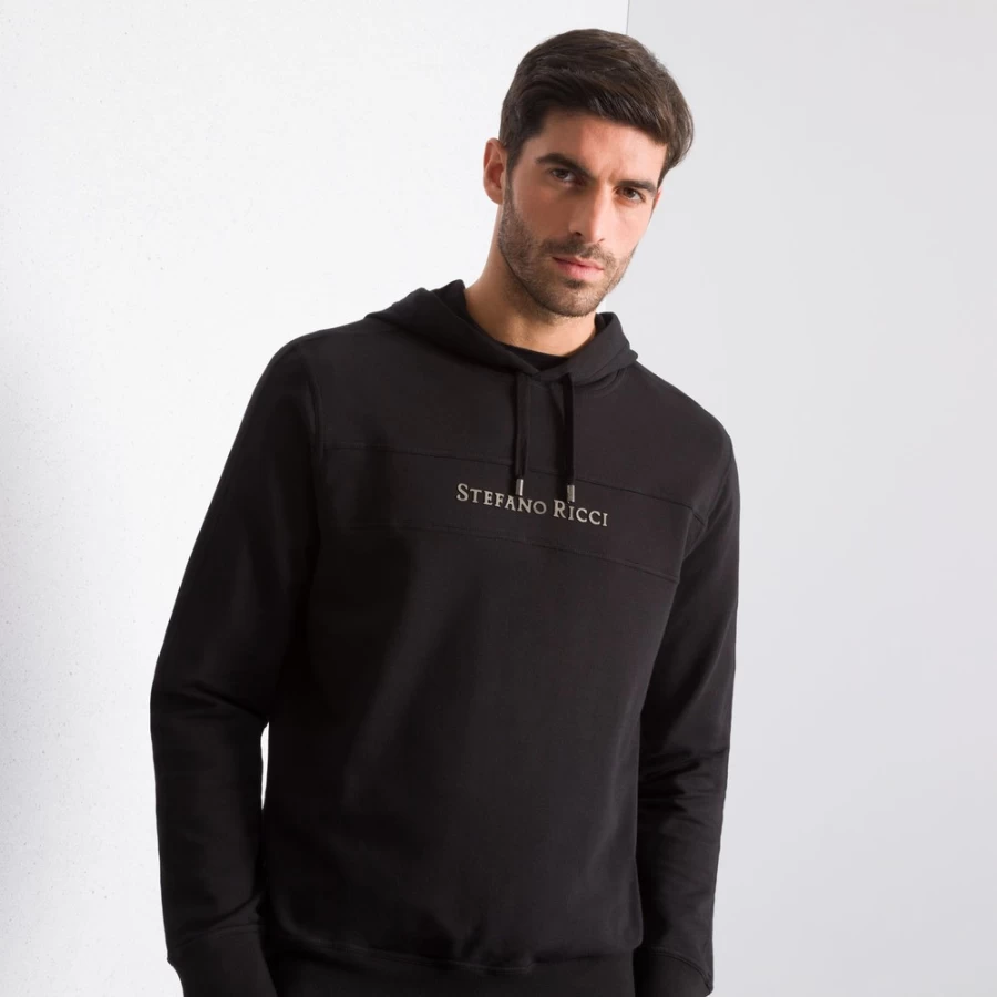 Stefano Ricci Men's Premium Hooded Jogging Suit Sweatshirt for Athletic Comfort & Style