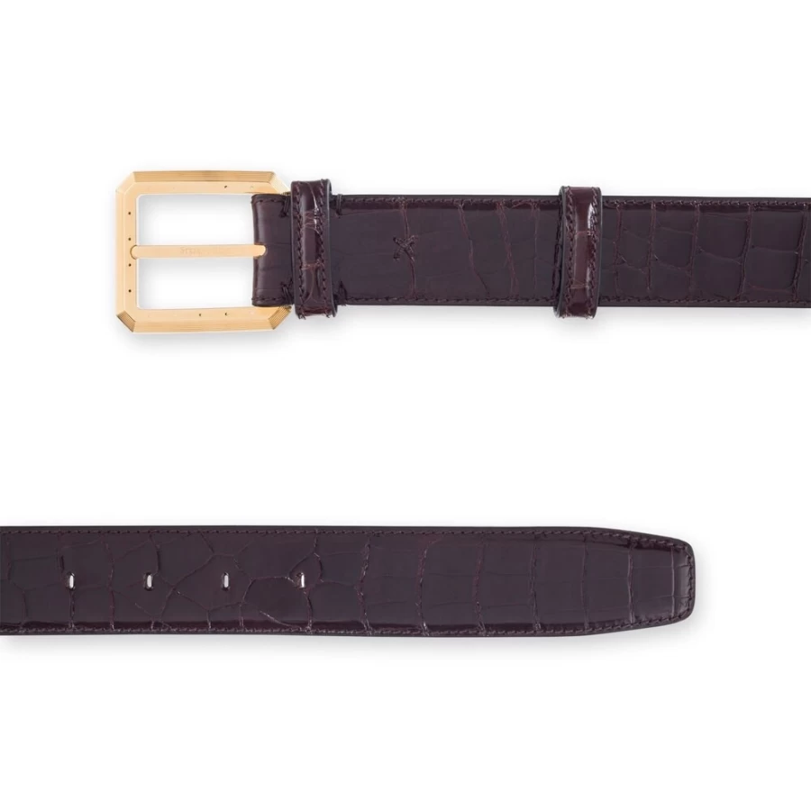 "Stefano Ricci Genuine Crocodile Leather Handmade Belt for Men – Luxury Designer Accessory"