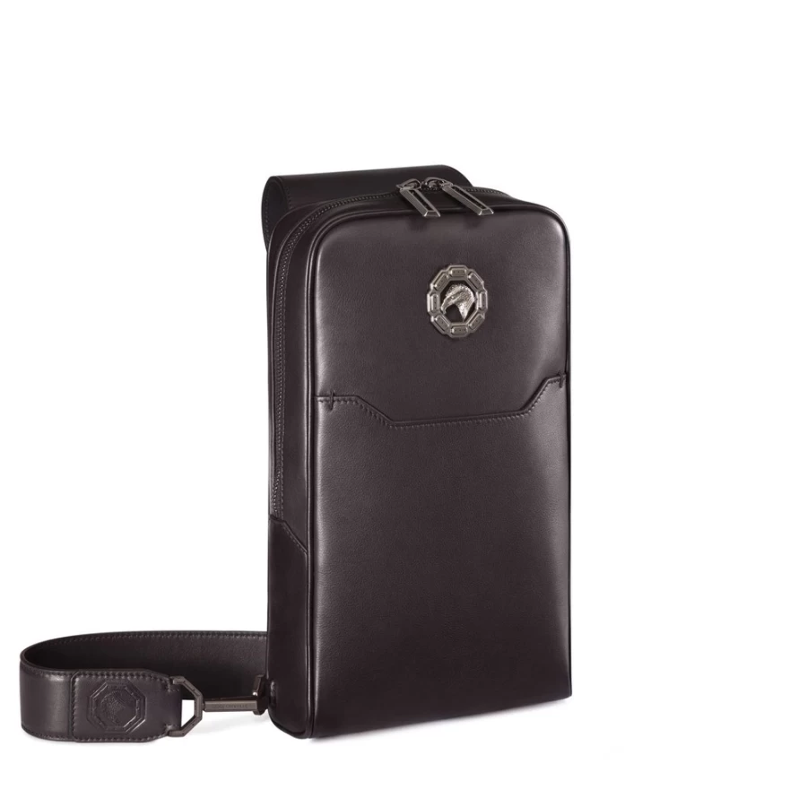 "Stefano Ricci Luxury Calfskin Leather Sling Backpack for Men - Premium Designer Shoulder Bag"