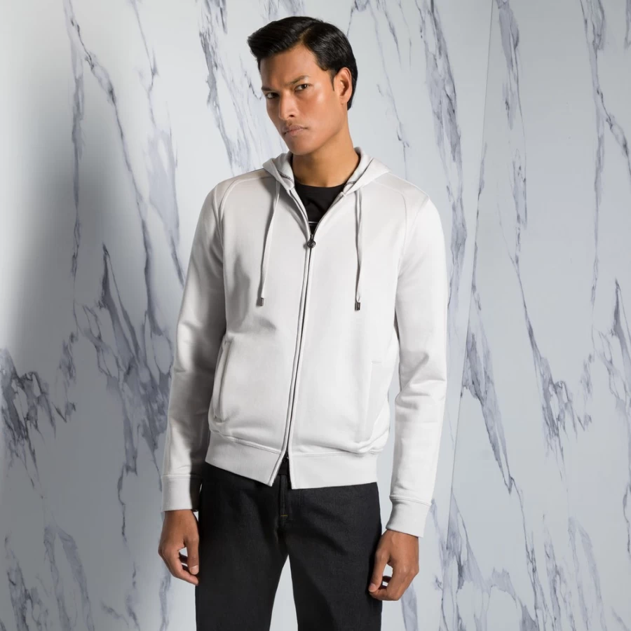 Stefano Ricci Men's Premium Zip-Up Sweatshirt - Luxury Cotton Hoodie for Stylish Comfort