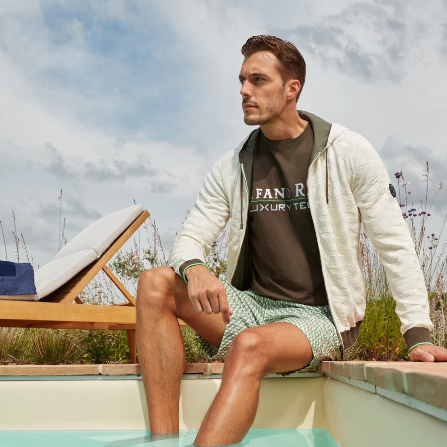 Stefano Ricci Men's Premium Hooded Zip-Up Sweatshirt for Luxury Casual Wear