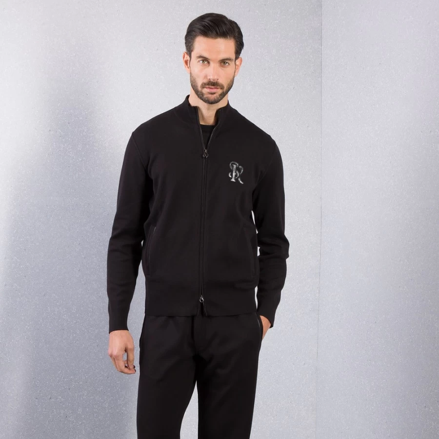 Stefano Ricci Men's Knit Jogging Blouson Jacket in Premium Fabric, Style F22350_7131