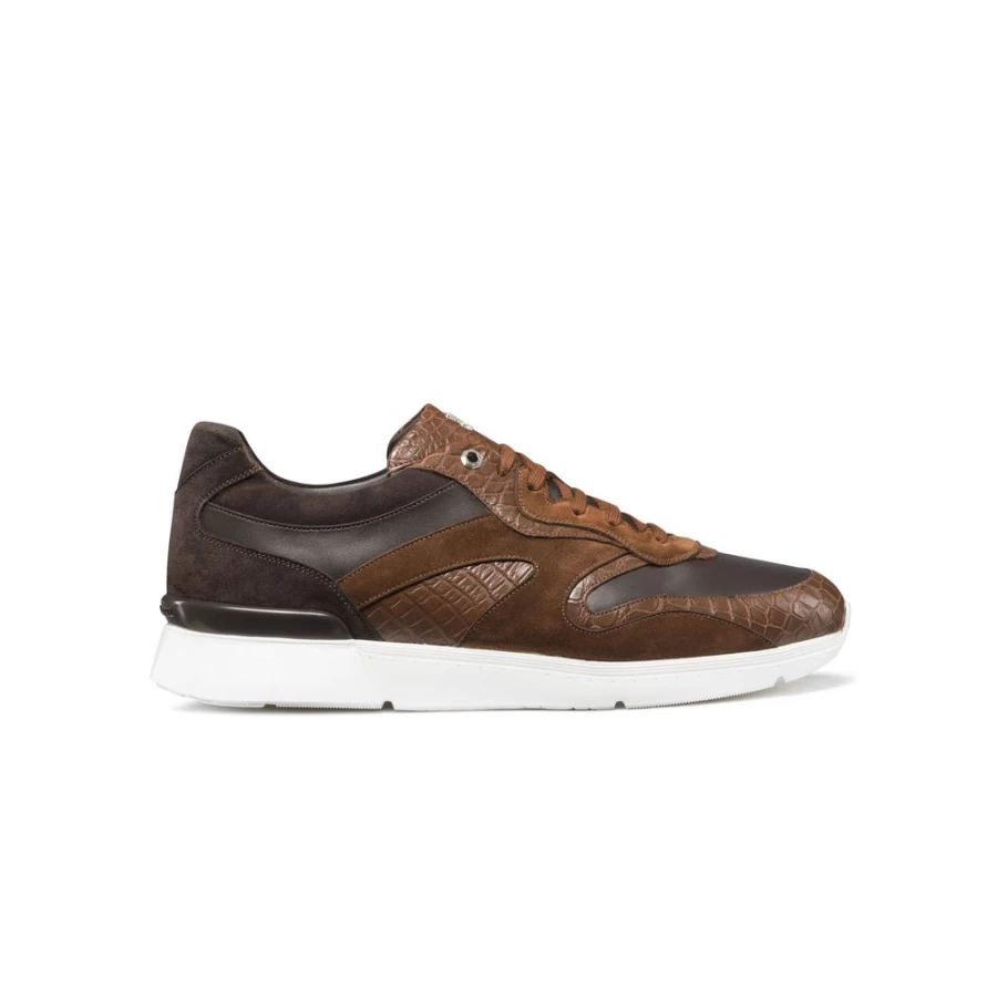 Stefano Ricci Luxury Crocodile Leather & Suede Sneakers for Men - Premium Calfskin Designer Shoes