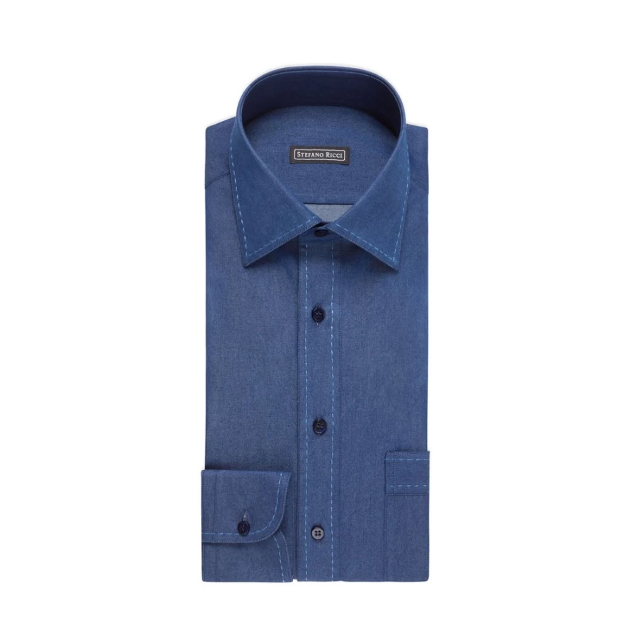 Stefano Ricci Men's Handmade Verduno Shirt - Luxury Italian Cotton Dress Shirt