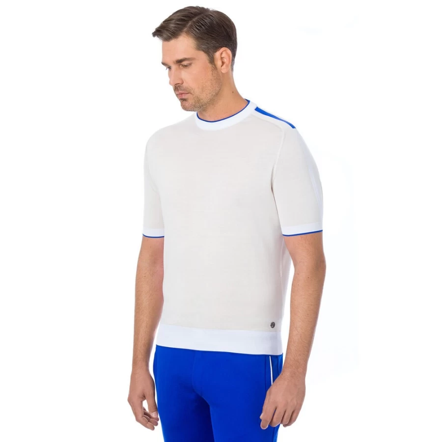 Stefano Ricci Men's Luxury Crew Neck Sweater - Premium Cotton Knitwear for Elegant Casual Wear