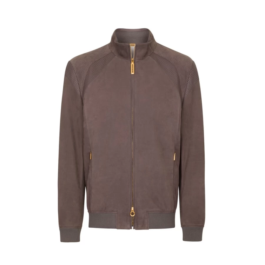 Stefano Ricci Men's Nubuck Calfskin Leather Blouson Jacket