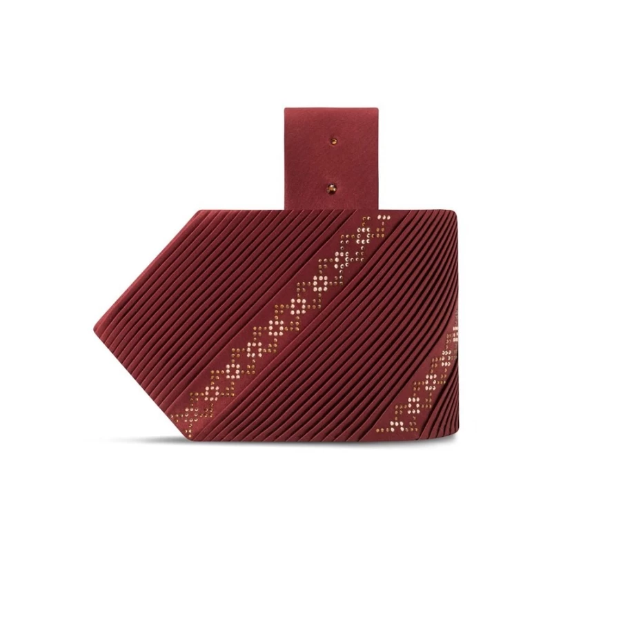 Stefano Ricci Luxury Pleated Silk Tie Embellished with Swarovski Crystals for Men