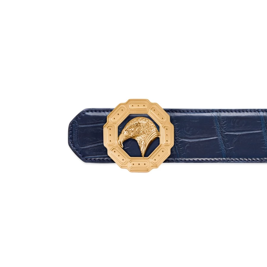 "Stefano Ricci Handmade Genuine Crocodile Leather Belt in B013 Brown – Luxury Matte Finish"