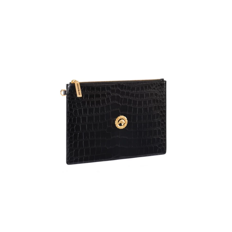 "Stefano Ricci Luxury Matted Crocodile Leather Medium Portfolio – Premium Executive Briefcase"