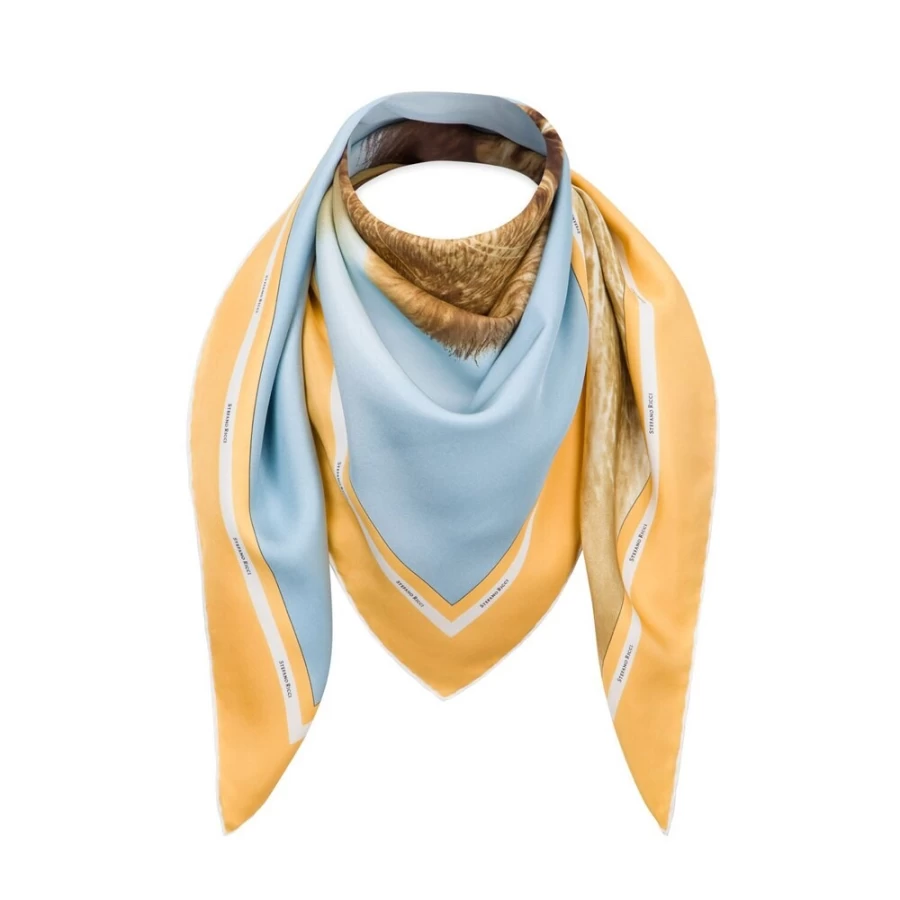 "Stefano Ricci Luxury Printed Silk Foulard Scarf"