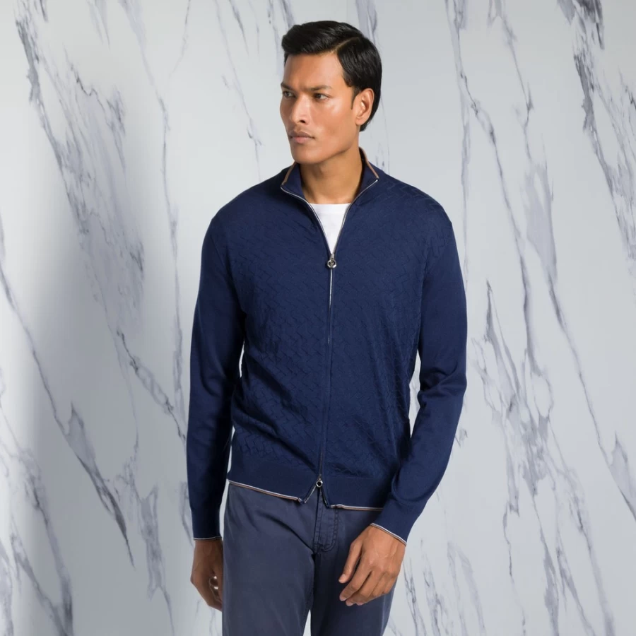 "Stefano Ricci Men's Luxury Knit Blouson Jacket"