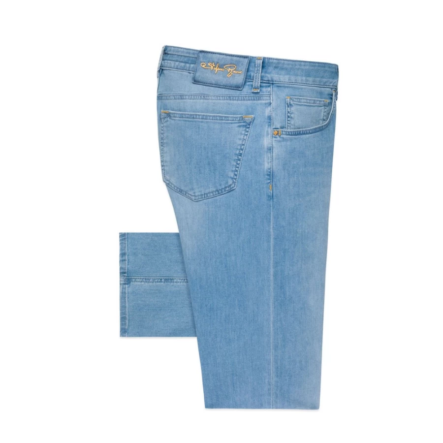 Stefano Ricci Men's Slim Fit Jeans - Premium Tailored Denim Pants for a Stylish Look