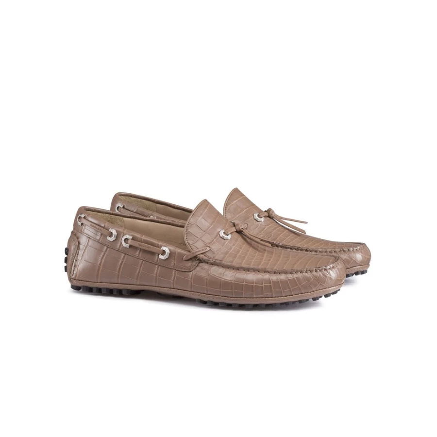 Stefano Ricci M023 Matte Crocodile Leather Luxury Driving Shoes for Men