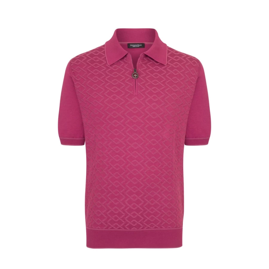 "Stefano Ricci Men's Premium Zip Polo Shirt – Luxury Designer Knitwear"