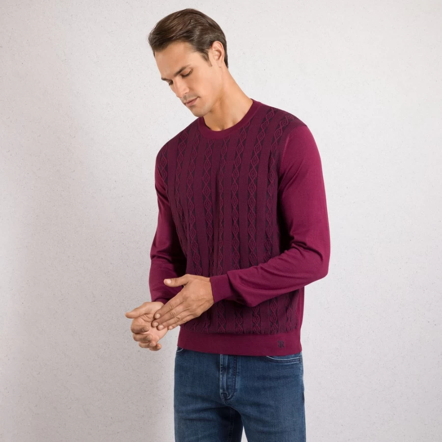 Stefano Ricci Men's Luxury Crew Neck Sweater - Premium Cotton Knitwear for Elegant Casual Wear