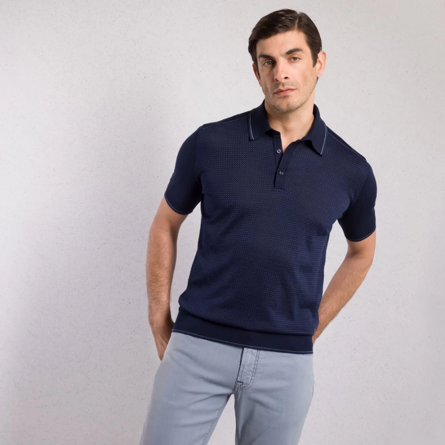 Stefano Ricci Men's Knit Short Sleeve Three-Button Polo Shirt in Color F23173_3198