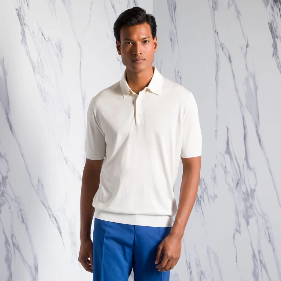 Stefano Ricci Men's Premium Three Button Polo Shirt – Classic Fit Luxury Cotton Top