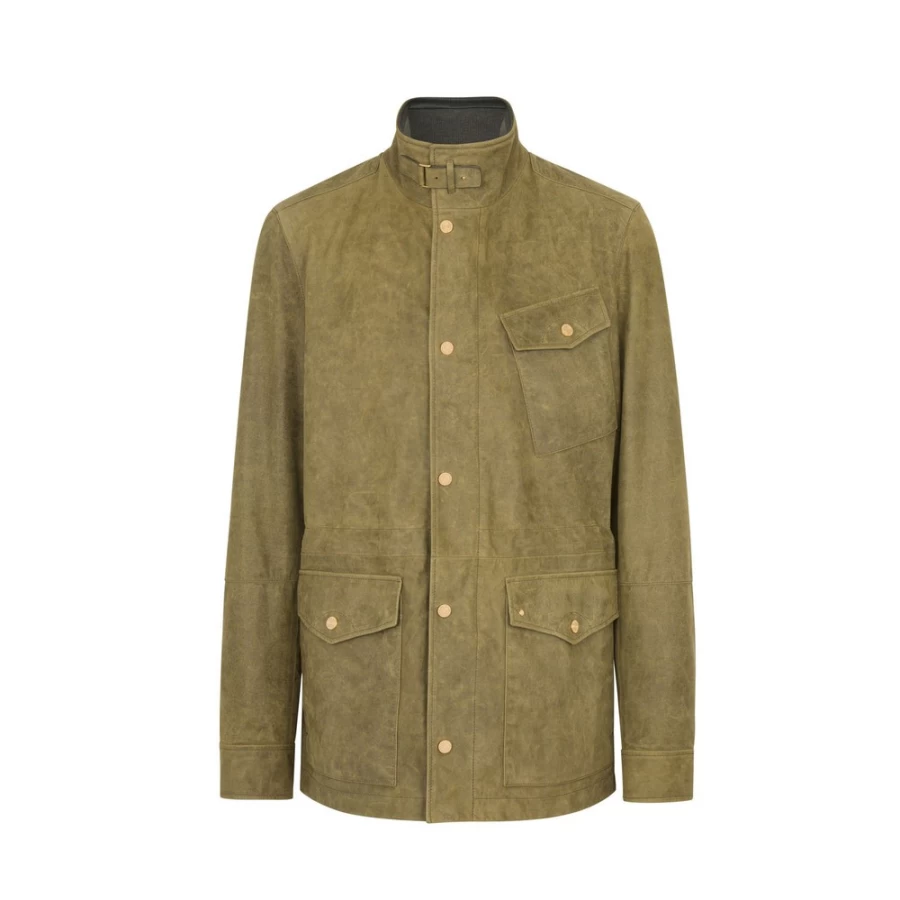 Stefano Ricci Men's Lambskin Leather Field Jacket Premium Outerwear