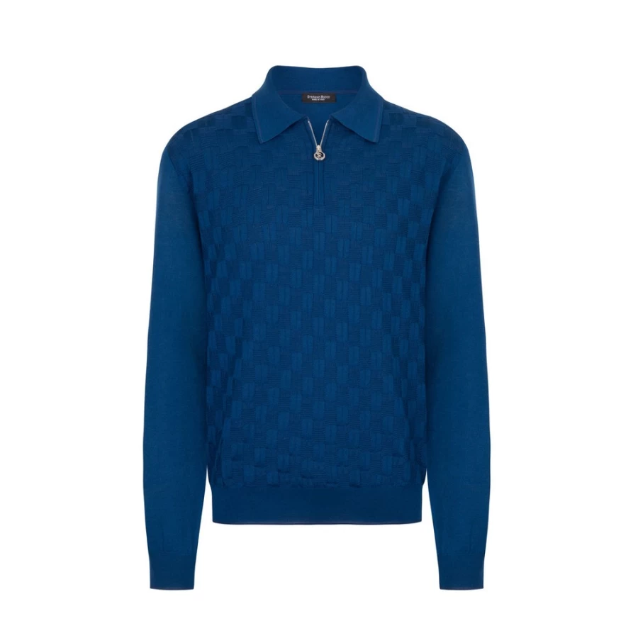 "Stefano Ricci Men's Premium Zip Polo Shirt - Stylish & Comfortable Fashion"