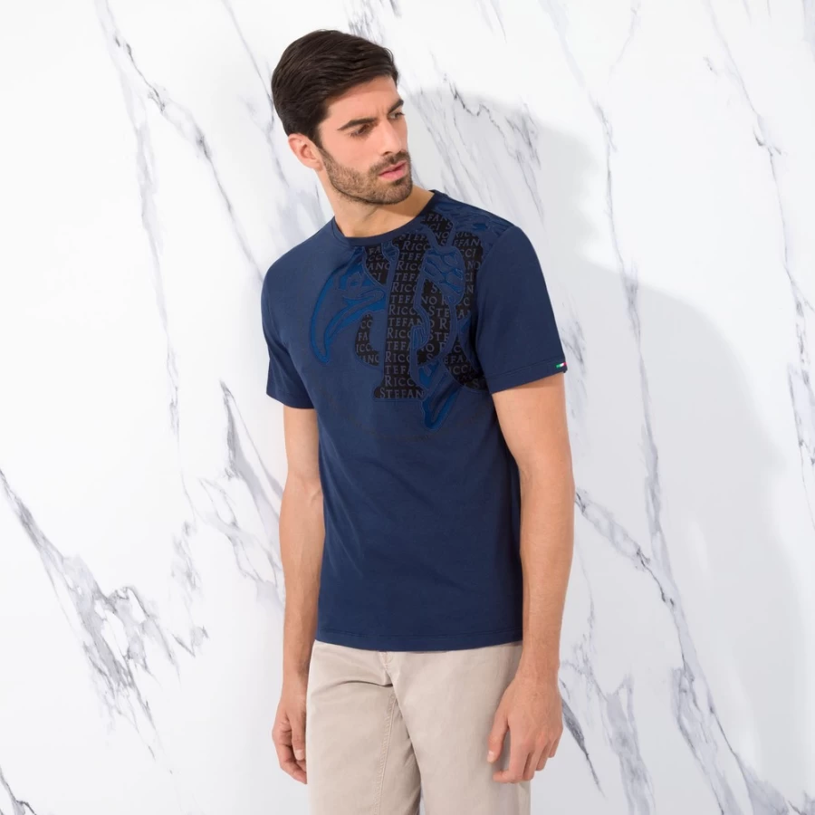Stefano Ricci Men's B001 Crewneck T-Shirt | Premium Cotton Classic Fit