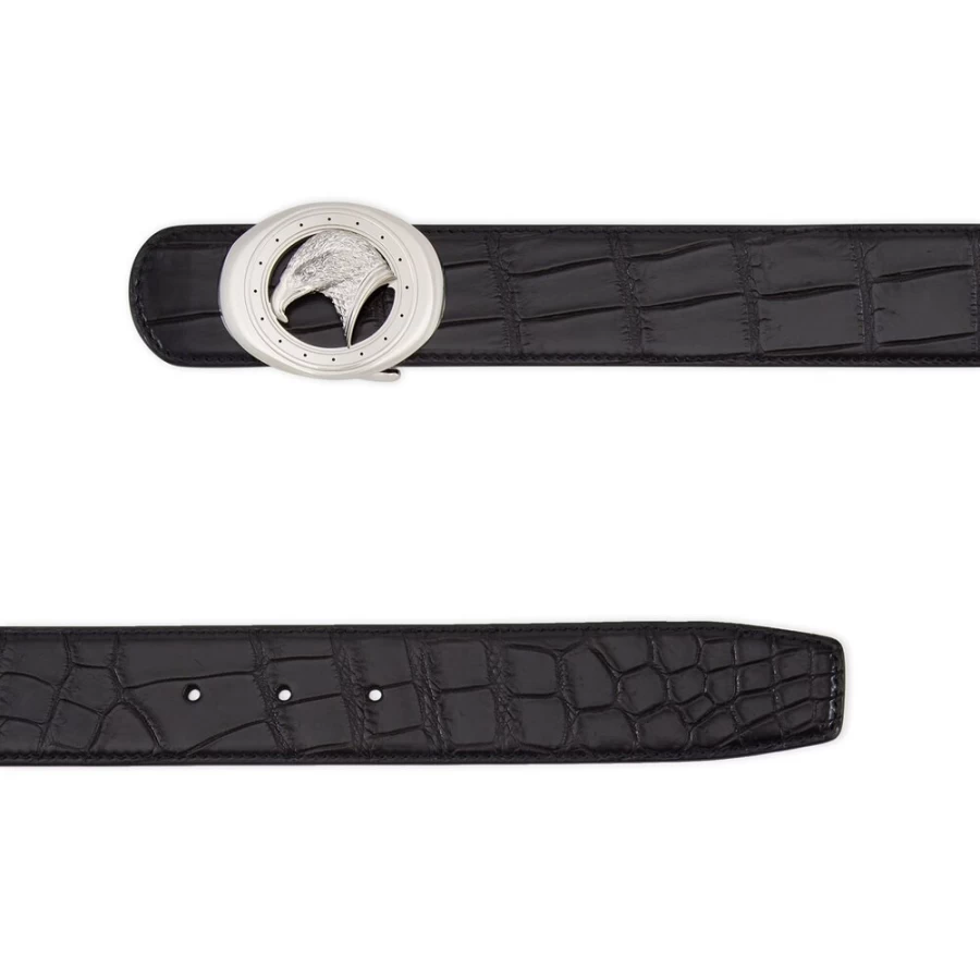 Stefano Ricci Genuine Crocodile Leather Handmade Belt for Men - Luxury Matte Finish
