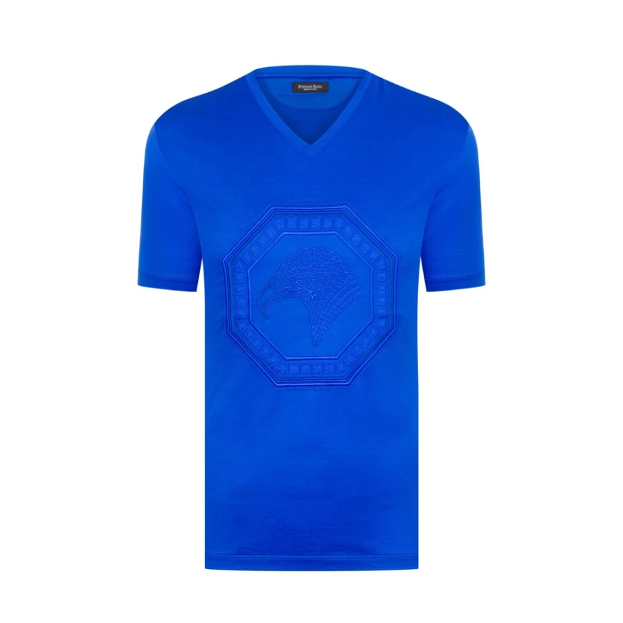 Stefano Ricci Men's B019 V-Neck T-Shirt for Men - Premium Cotton Luxury Tee