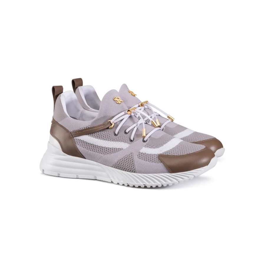 Stefano Ricci Men's Luxury Technical Fabric & Calfskin Leather Sneakers - Premium Italian Designer Shoes
